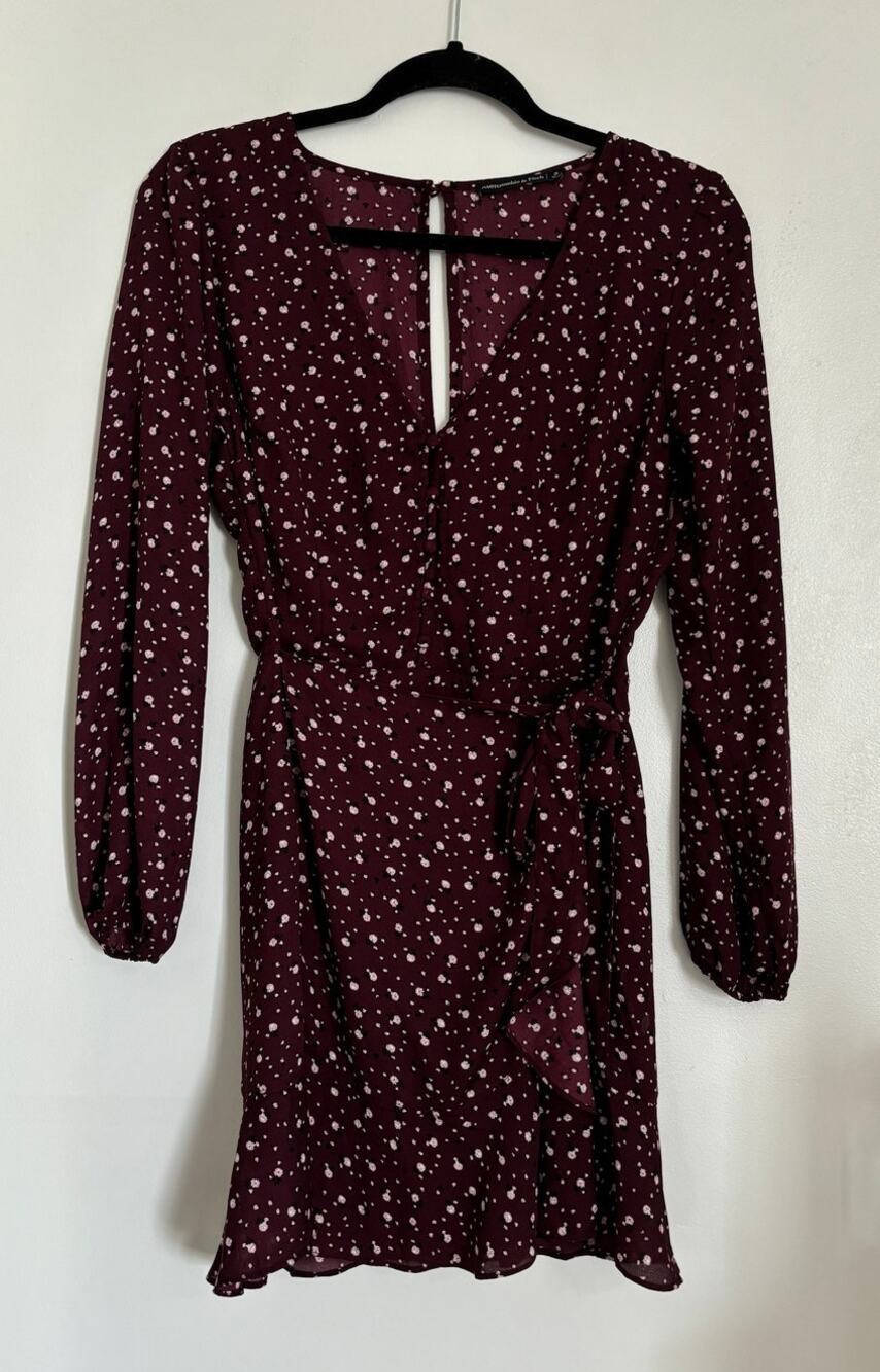 Purple Abercrombie Floral Wrap Skirt Mini Dress S